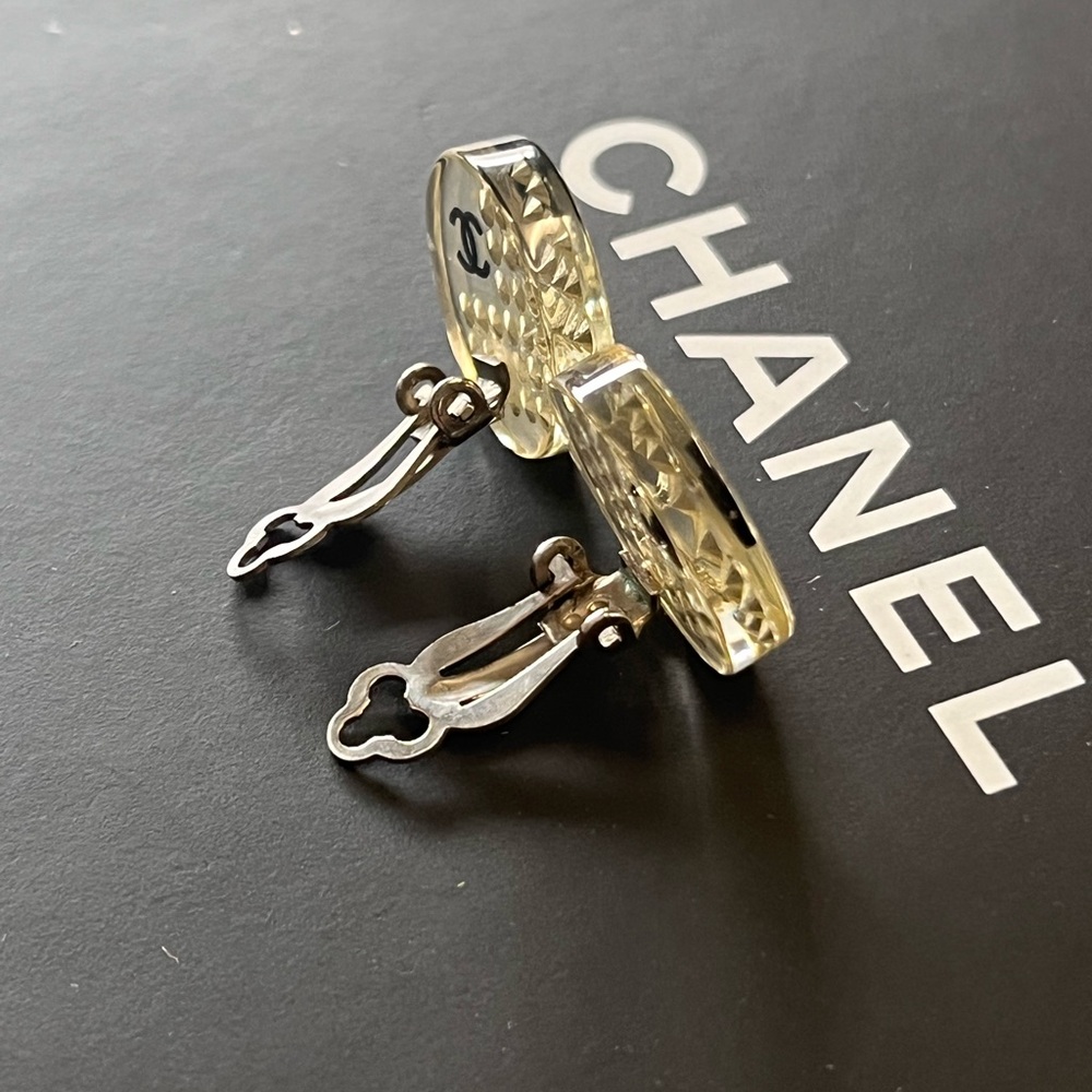 Chanel Clear Rhinestone Earrings - Picture 6 of 16